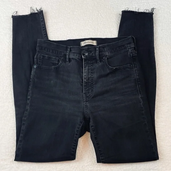 MADEWELL • Black High-Rise Distressed Knee Skinny Jeans, 27 - Picture 5 of 16